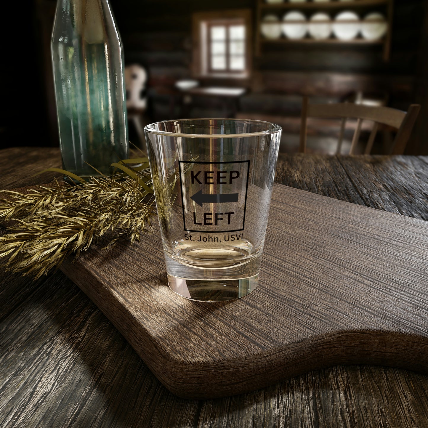 Left Turn Shot Glass